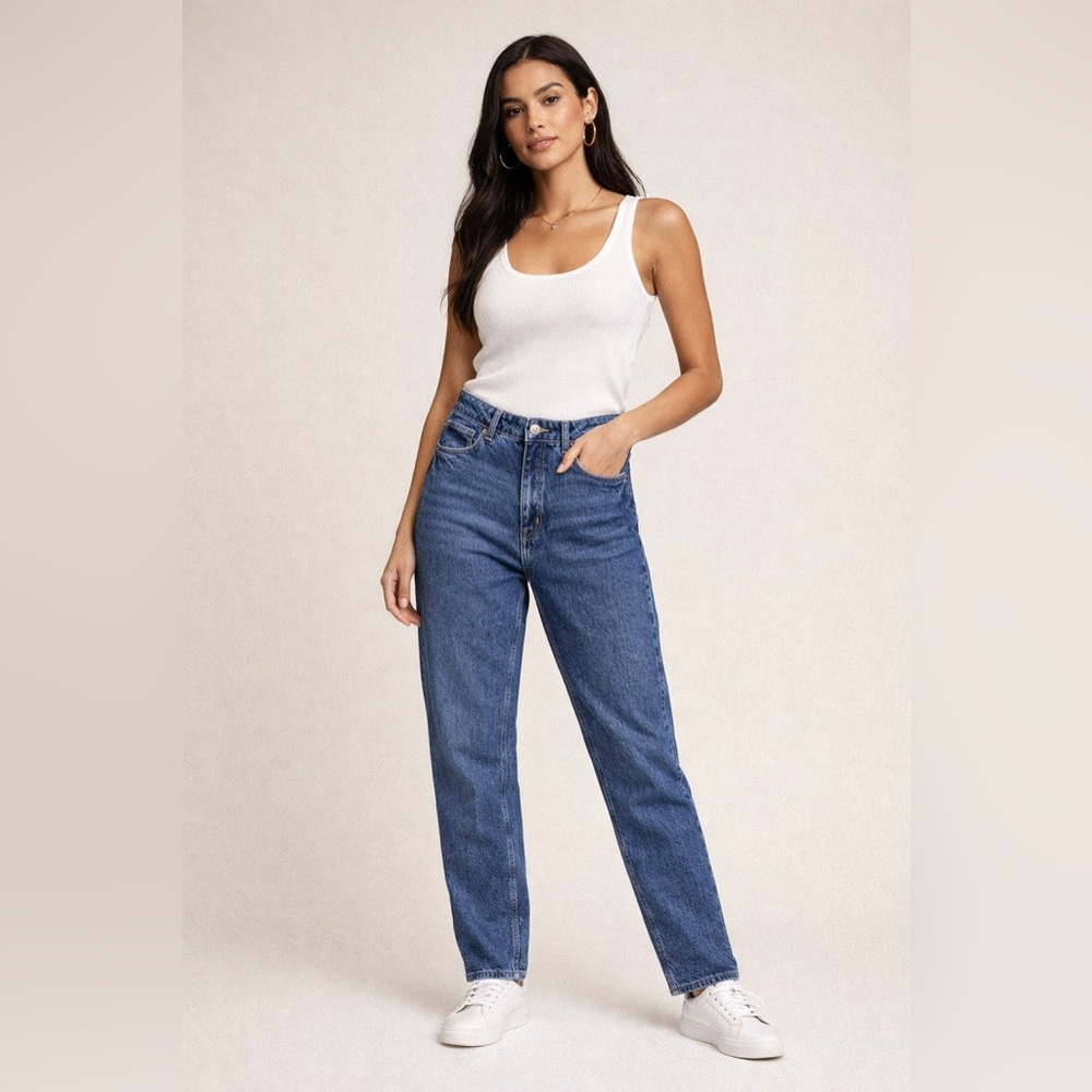 H&M Women’s Blue Denim Jeans Size US 12 EUR 44 Stretch Cotton